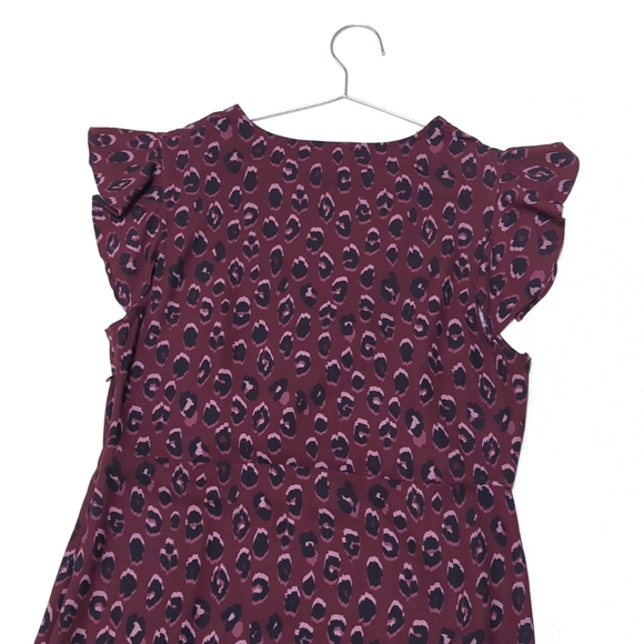 7 For All Mankind | V Neck | Maxi Dress | Abstract | Animal Print | Ruffles | - Picture 8 of 10